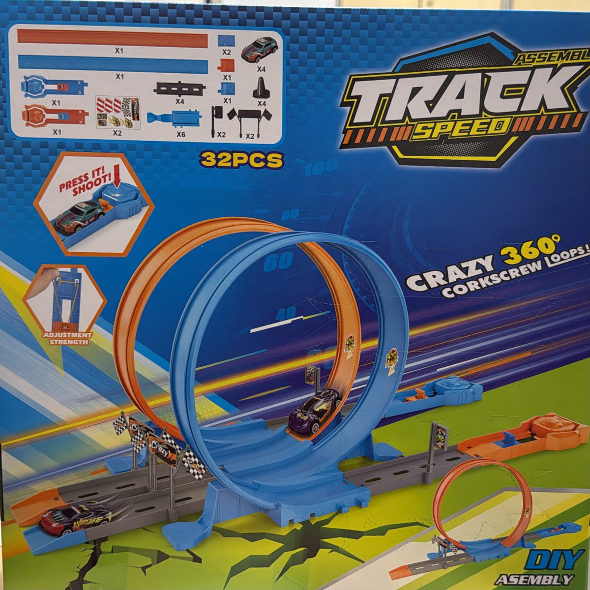 32 teilige Spielzeugbahn