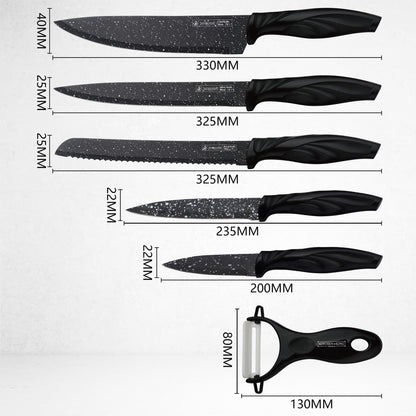 6-Teiliges Messer-Set mit Marmorierter Klinge