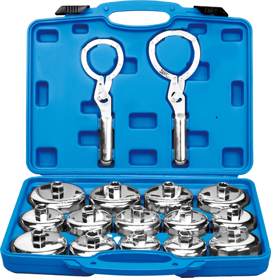 16-teiliges Metall-Ölfilter-Schlüsselset mit verstellbaren Handschellen