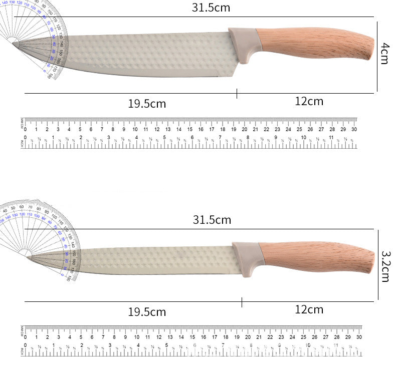6-Teiliges Messerset in Beige