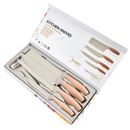 6-Teiliges Messerset in Beige