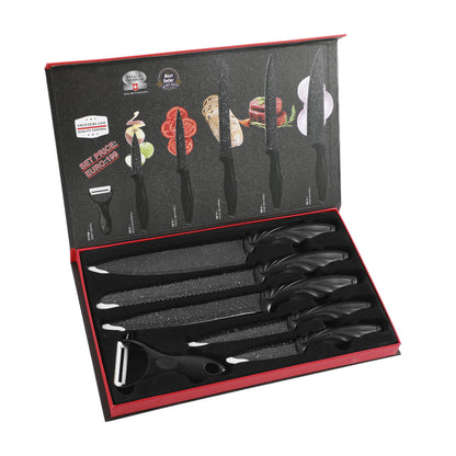 6-Teiliges Messer-Set mit Marmorierter Klinge