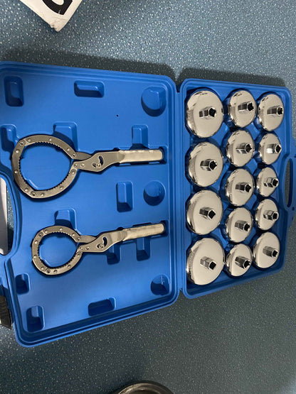 16-teiliges Metall-Ölfilter-Schlüsselset mit verstellbaren Handschellen