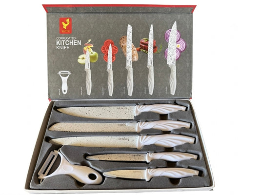 6-Teiliges Messer-Set in Weiß